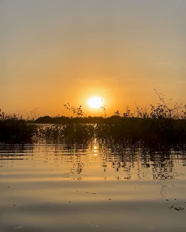 Kajakken zonsopgang Gambia