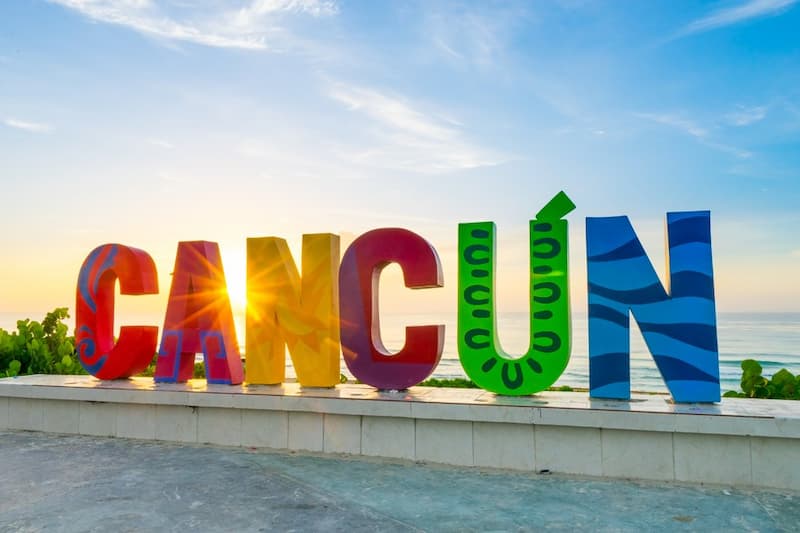 Cancun letters in Mexico