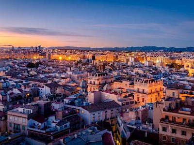 Valencia historisch centrum avond
